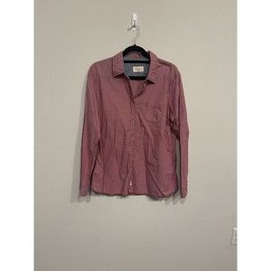 Weatherproof Vintage Mens Cotton Collared Button-Down Shirt Top